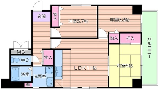 パルティシオン松崎の物件間取画像